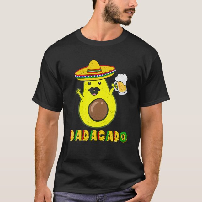 Manar Funny Avocado Pappa Vegan Guacamole Dadacado T Shirt (Framsida)
