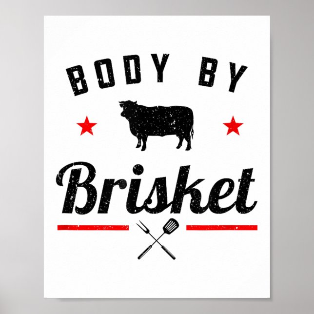 Manar Funny Bbq-kropp genom väggrepp på risket ell Poster (Framsidan)