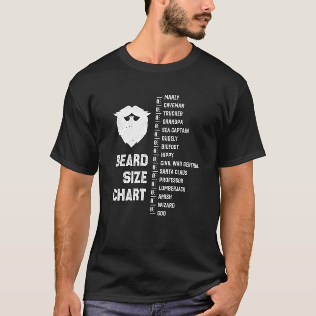 Manar Funny Beard, som mäter Verktyg Beard Length  T Shirt (Framsida)