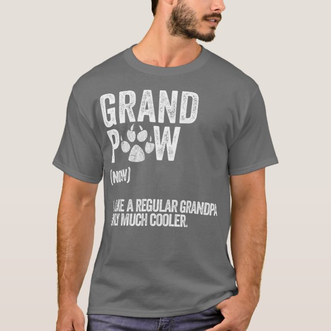 Manar Funny Best Hund Grandpa All Grandpaw Retro T Shirt (Framsida)