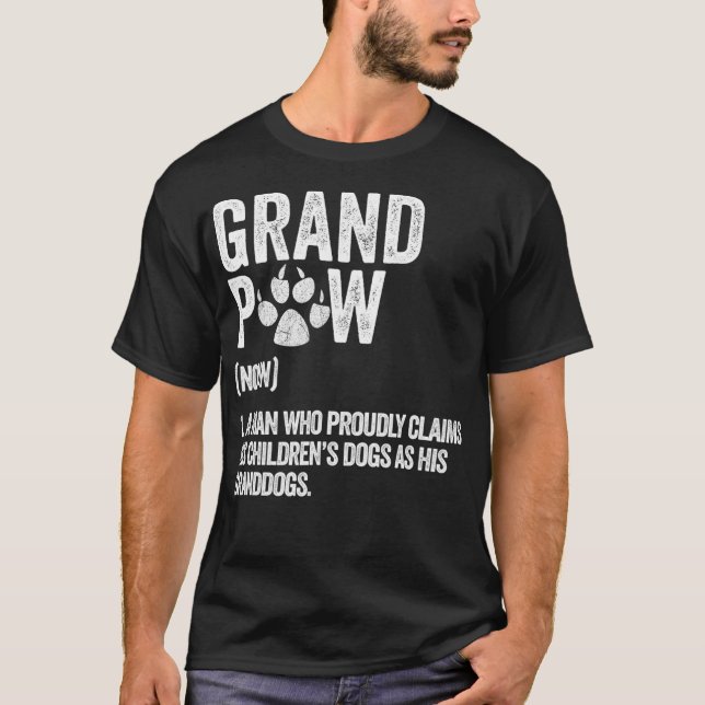 Manar Funny Best Hund Grandpa All Grandpaw Retro T Shirt (Framsida)