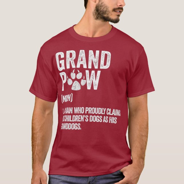 Manar Funny Best Hund Grandpa All Grandpaw Retro T Shirt (Framsida)