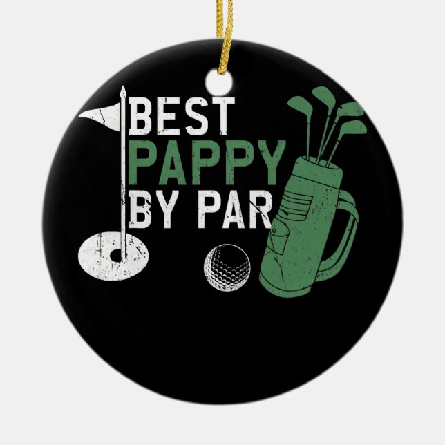 Manar Funny Best Pappy by Par Fars dag Golf Julgransprydnad Keramik (Framsidan)