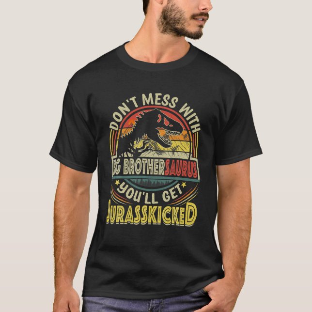 Manar Funny Big Brother Rex Saurus Fars dag Chri T Shirt (Framsida)