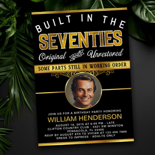 Manar Funny Birthday Byggt på 70-talet Inbjudningar (Skapare uppladdad)