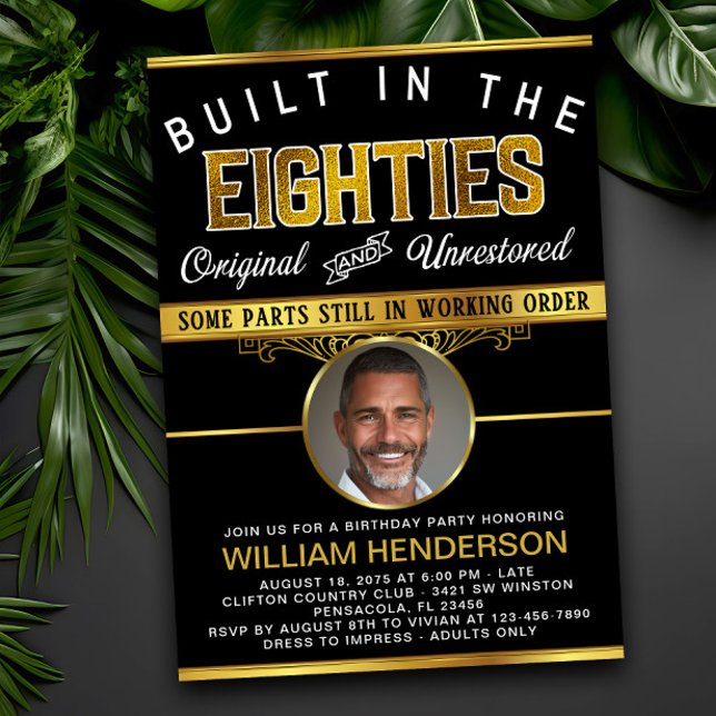 Manar Funny Birthday Byggt på 80-talet Inbjudningar (Skapare uppladdad)