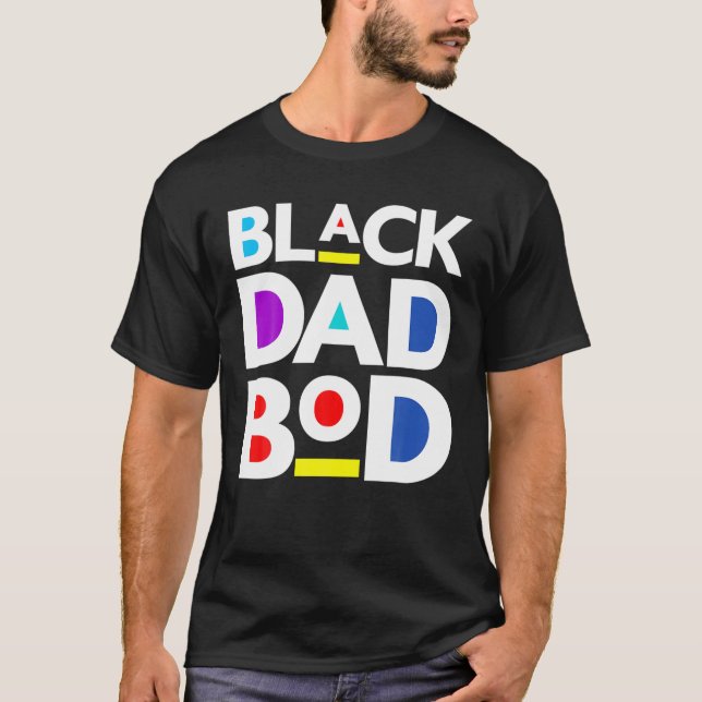 Manar Funny Black Pappa Bod Far Workout Exerc T Shirt (Framsida)