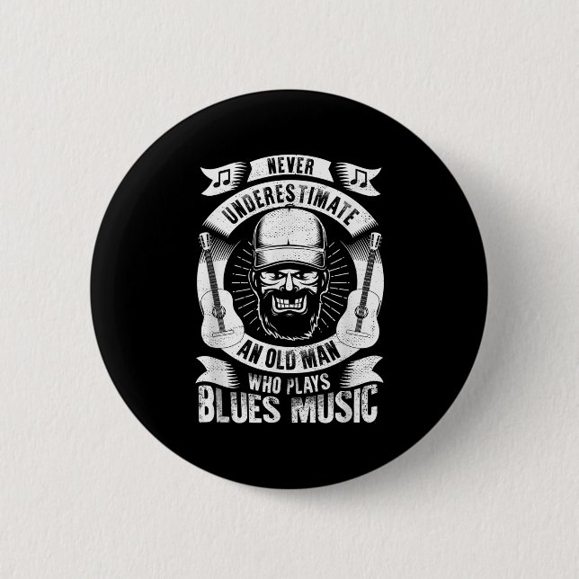 Manar Funny Blues Music Quote Knapp (Framsida)
