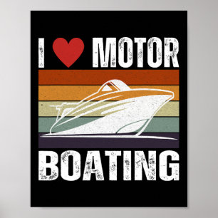 Manar Funny Boater Life Speed Boat Kapten I Kärlek Poster