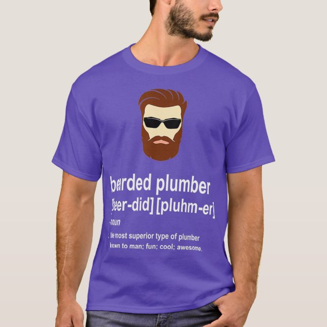 Manar Funny Brown Beard Plumber Gift för manar Son T Shirt (Framsida)