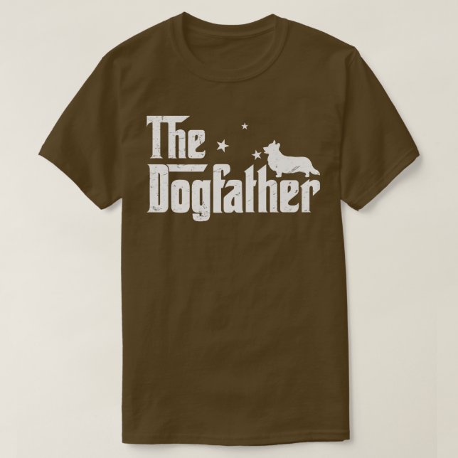 Manar Funny Corgi Dogfather Distress Fars dag1 T Shirt (Design framsida)