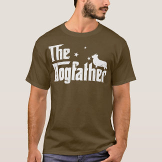 Manar Funny Corgi Dogfather Distress Fars dag1 T Shirt