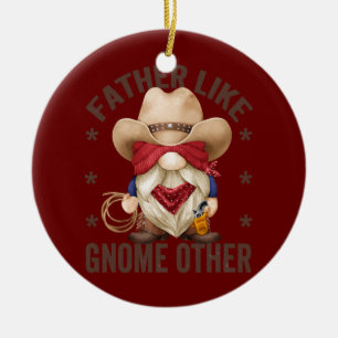 Manar Funny Cowboy Grandpa Far Gnome Pun for for Julgransprydnad Keramik