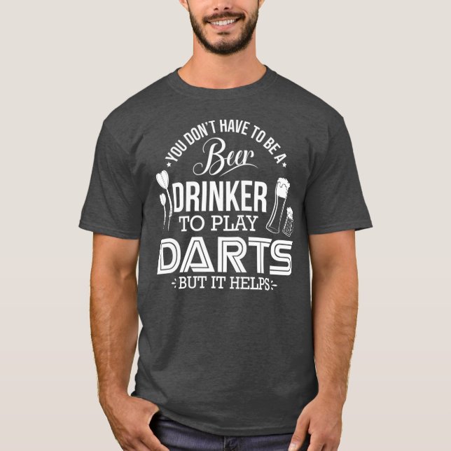 Manar Funny Darts Player Beer Drinker Design T Shirt (Framsida)