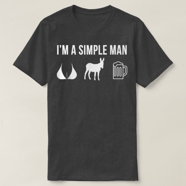 Manar Funny Donkey Farmer Simple Man T Shirt (Design framsida)