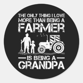 Manar Funny Farming Tractor Retro Farmer Grandpa Runt Klistermärke