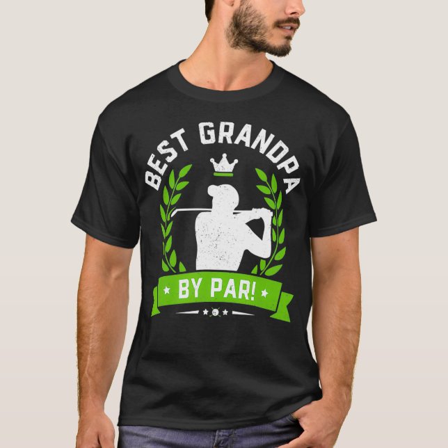 Manar Funny Fars dag Best Grandpa by Par Golf T Shirt (Framsida)