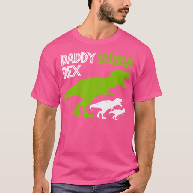 Manar Funny Fars dag Daddysaurus T Rex Gifts Shirt (Framsida)