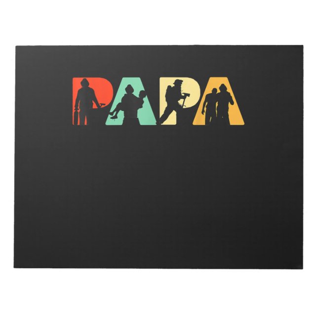Manar Funny Fars dag Gift |Funny Firefighter Pappa Anteckningsblock (Framsida)