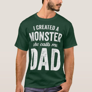 Manar Funny Fars dag Joke Jag Skapade en monster S T Shirt