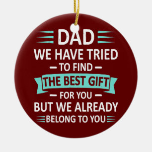 Manar Funny Fars dag Pappa från dottermaka Julgransprydnad Keramik