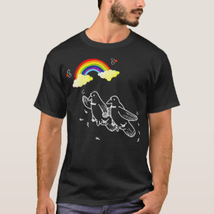 Manar Funny Gay Rainbow Birds LGBT Pride Parad T Shirt