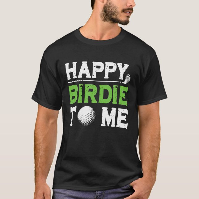 Manar Funny Golf Pappa som säger Lycklig Birdie ti T Shirt (Framsida)