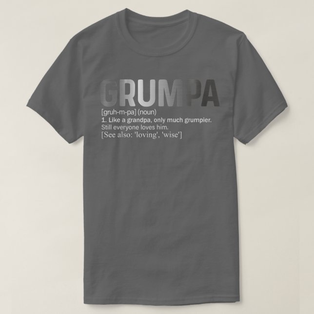 Manar Funny Grumpa-definition som en vanlig morfar T Shirt (Design framsida)