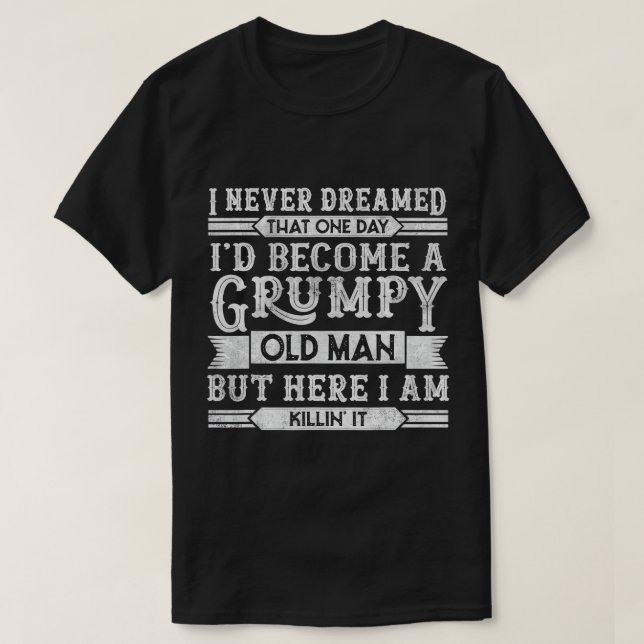 Manar Funny Grumpy Old Man Grandpa Pappa Joke Sarc T Shirt (Design framsida)