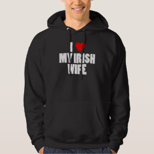 Manar Funny I Kärlek Min irländska fru St patrick' Hoodie