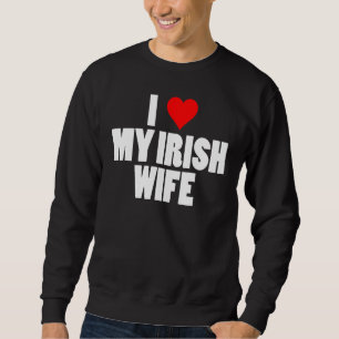 Manar Funny I Kärlek Min irländska fru St patrick' Lång Ärmad Tröja