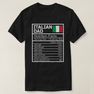 Manar Funny Italiensk Pappa Nutritional Facts Far  T Shirt