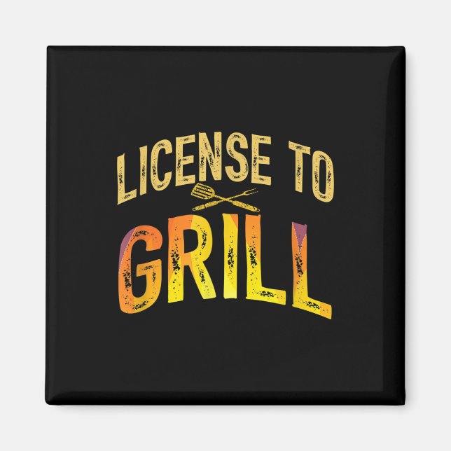 Manar Funny Pappa Kärlek Bbq-licens till Grill Köt Magnet (Framsidan)