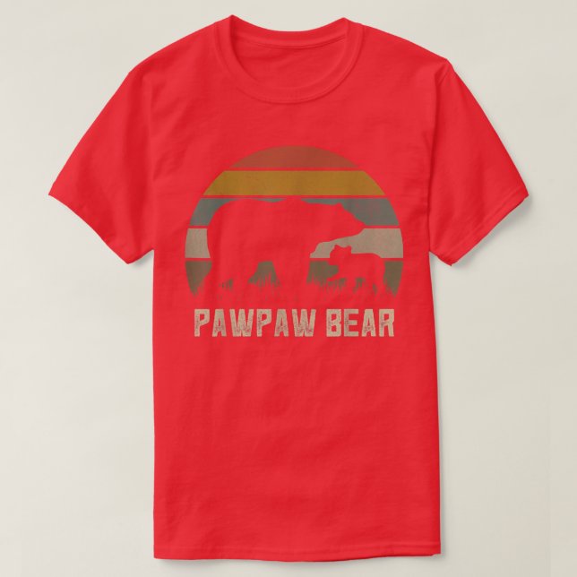 Manar Funny Pawpaw Bear s, Unge Kid Fars dag Gran T Shirt (Design framsida)