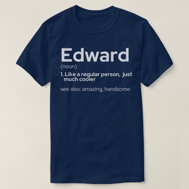 Manar Funny Personlig First Namn Edward  T Shirt (Design framsida)
