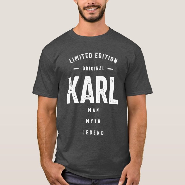 Manar Funny Personlig Namn Karl T Shirt (Framsida)