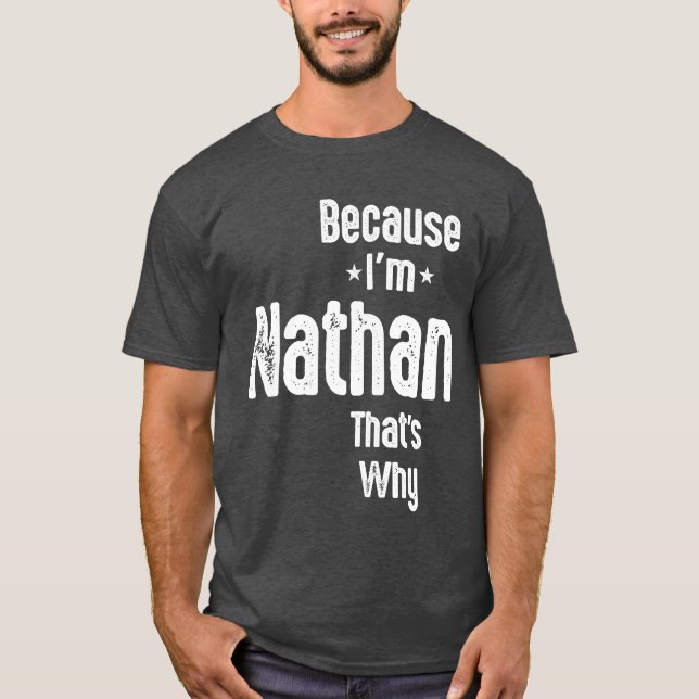 Manar Funny Personlig Namn Nathan T Shirt (Framsida)