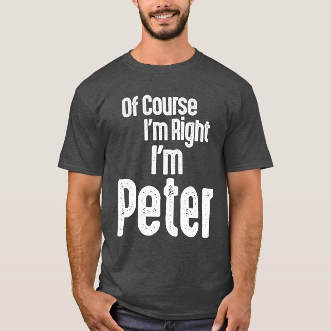 Manar Funny Personlig Namn Peter T Shirt (Framsida)