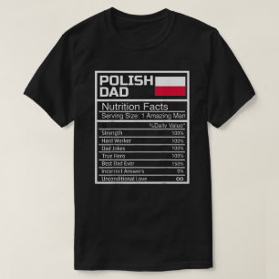 Manar Funny polsk Pappa Nutritional Facts Far Da T Shirt