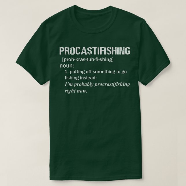 Manar Funny Procrastifish Definition for Pappa Gra T Shirt (Design framsida)