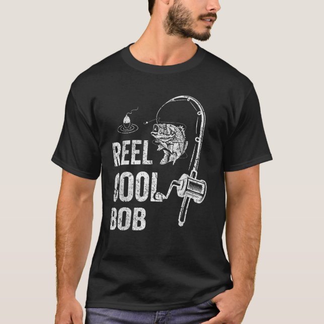 Manar Funny Reel Coola Bob Fishing Far's Day T Shirt (Framsida)
