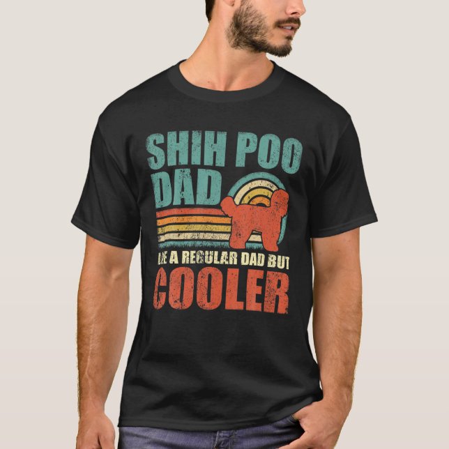 Manar Funny Shih Poo Pappa som ett vanligt Pappa m T Shirt (Framsida)