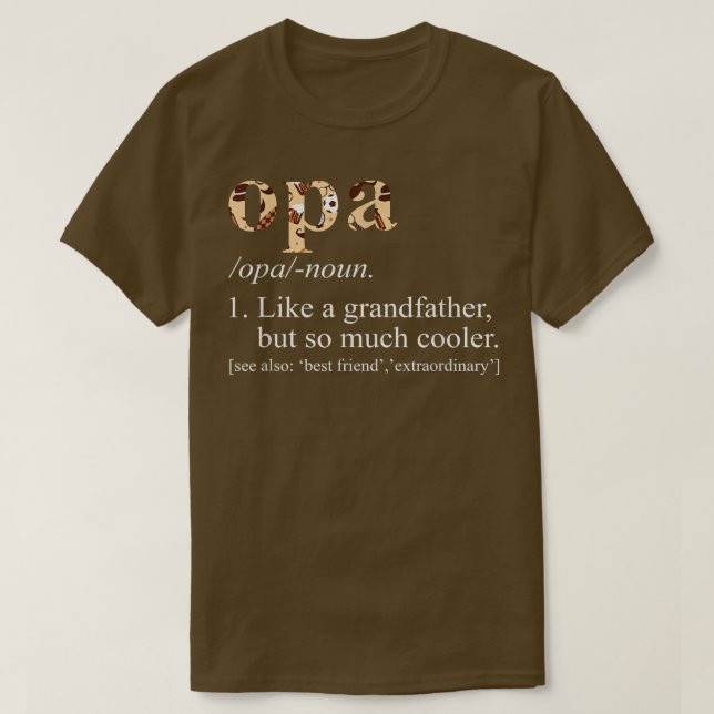 Manar Funny Tie Die Coola Opa som farfar  T Shirt (Design framsida)