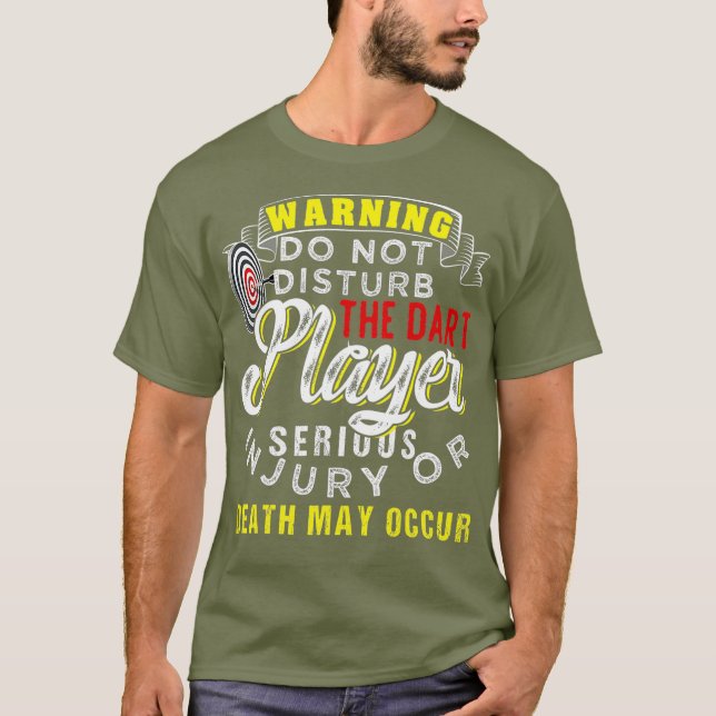 Manar FUNNY - VARNING STÄLL INTE Dart Player T Shirt (Framsida)