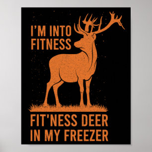 Manar Funny Vintage Hunter Jag är i Fitness Hjort Poster