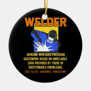 Manar Funny Welder-jobbdefinitionssökning Julgransprydnad Keramik