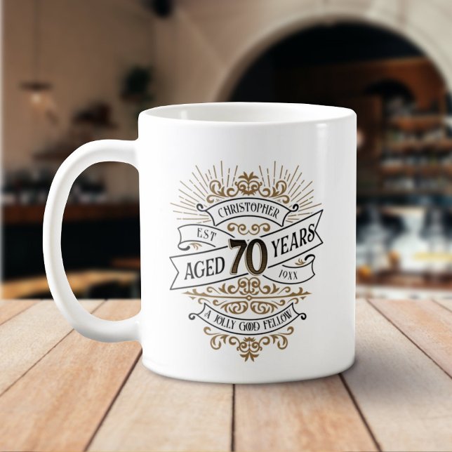 Manar Funny Whiskey 70:e födelsedagen Kaffemugg (Skapare uppladdad)