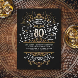Manar Funny Whiskey 80:e födelsedagen Inbjudningar