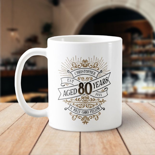 Manar Funny Whiskey 80:e födelsedagen Kaffemugg (Skapare uppladdad)