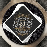 Manar Funny Whiskey 80:e födelsedagen Pappersservett<br><div class="desc">Fira de stora 8-0 med stil och humor med den här vintagen whiskyinspirerade födelsedagsdesignen. Den svarta, guld och vita typografin är ornat och elegant, ge en klassisk vintage. Perfekt för en man (eller kvinna!) i ditt liv som kärlekar sin soffa, sprit, bourbon och andra spritdrycker. Innehåller en vintage av anpassade...</div>